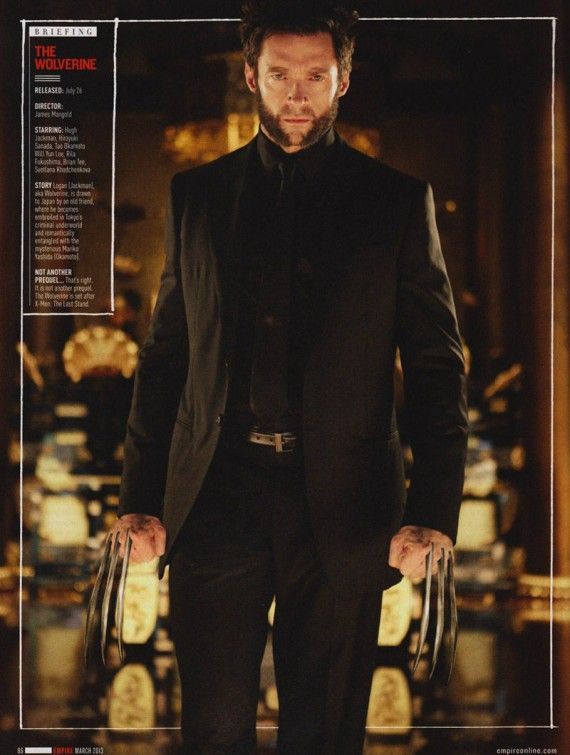 The Wolverine (Hugh Jackman) wearing Black Suit