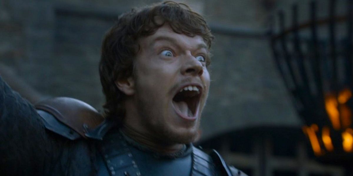Theon Greyjoy yells in his speech in in Winterfell in Game of Thrones