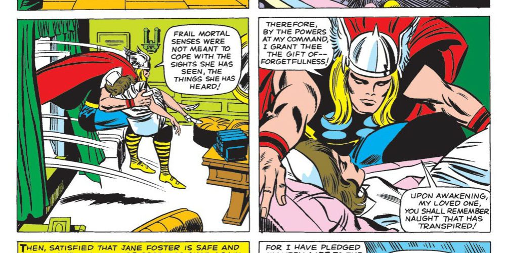 Thor uses the Gift of Forgetfulness