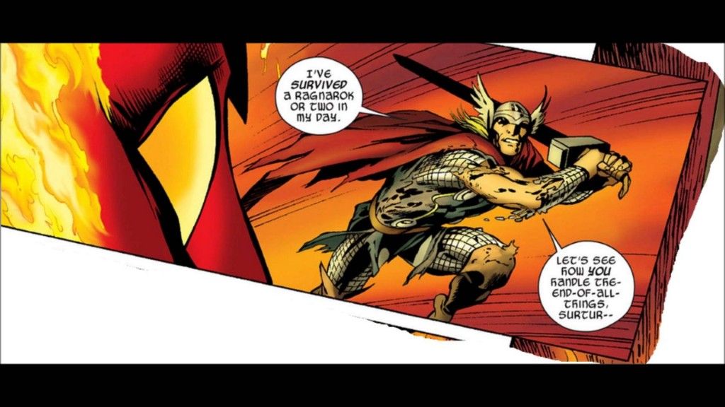 Thor vs Surtur Ragnarok Marvel Comics