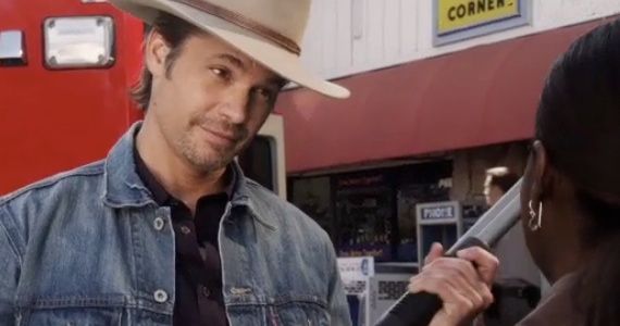 Timothy Olyphant and Erica Tazel in Justified This Bird Has Flown