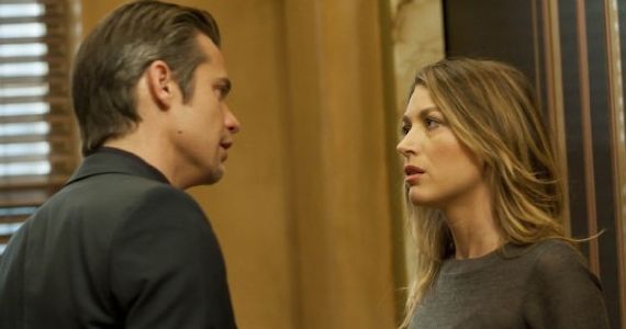 Timothy Olyphant and Natalie Zea Justified Watching the Detectives