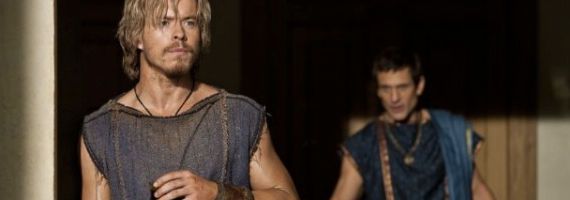 Todd Lasance and Simon Merrells in Spartacus Wolves at the Gate