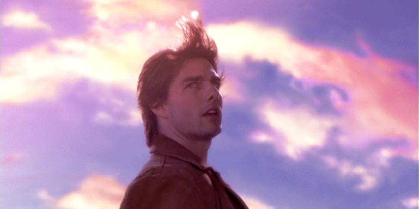 Tom Cruise looking surprised in the Vanilla Sky ending