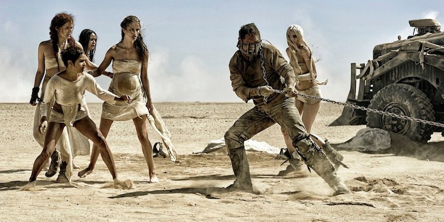 Tom Hardy, Rosie Hunington-Whiteley, Zoe Kravitz, Riley Keough, Abbey Lee and Courtney Eaton in 'Mad Max Fury Road'