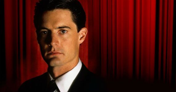 Twin Peaks - Dale Cooper, against red curtain backdrop