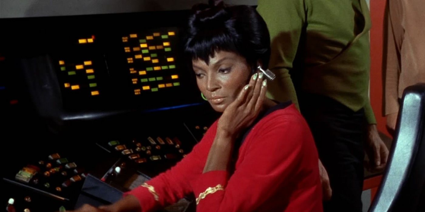 Uhura Using a Hands Free Phone on Star Trek