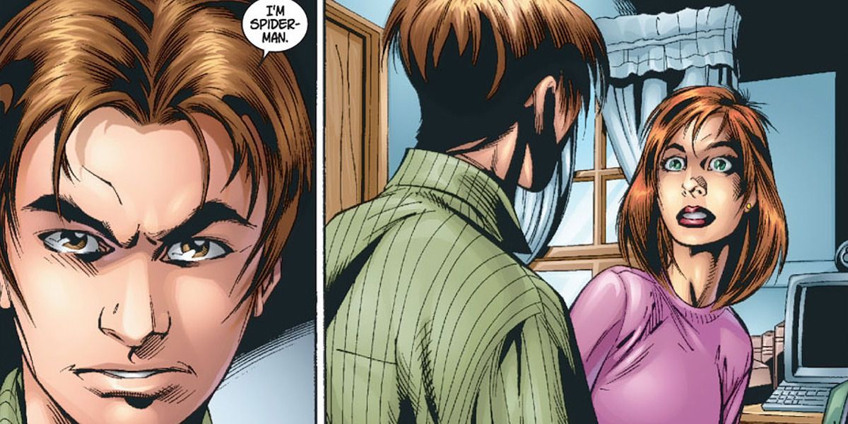 Ultimate Spider-Man reveals his identity to Mary Jane Watson in Marvel Comics.