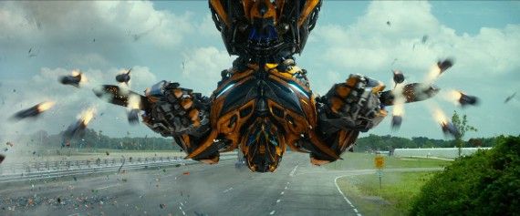 Upside Down Bumblebee in Transformers 4