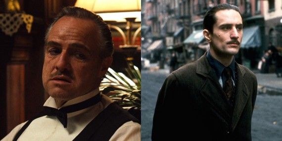 Marlon Brando &amp; Robert De Niro as Vito Corleone