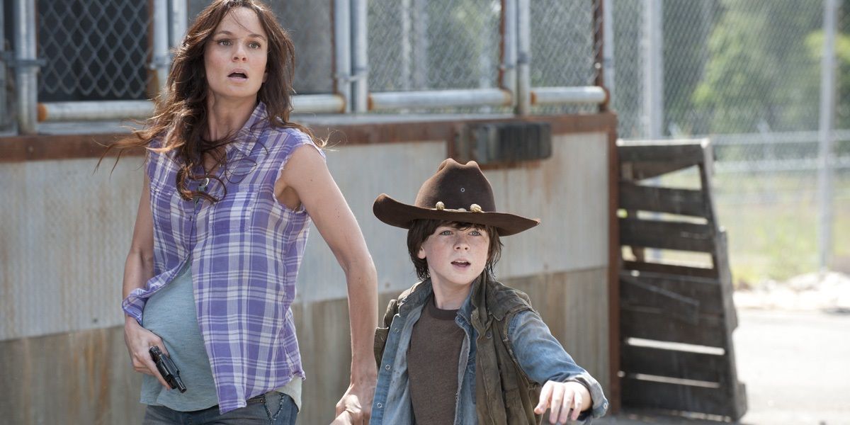 Lori embarazada en The Walking Dead