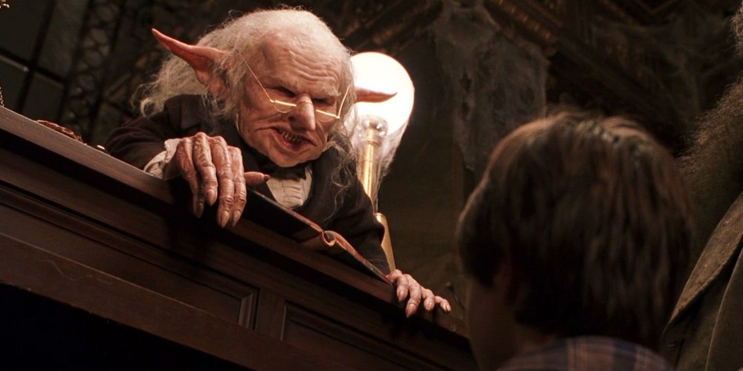 Warwick Davis in Harry Potter and the Sorceror's Stone