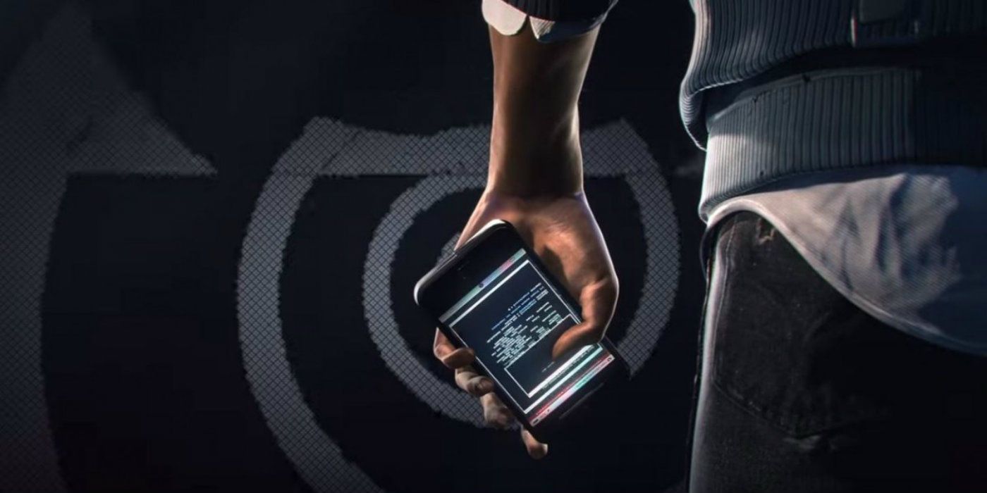 Watch Dogs 2 Teaser Still de um homem segurando um smartphone