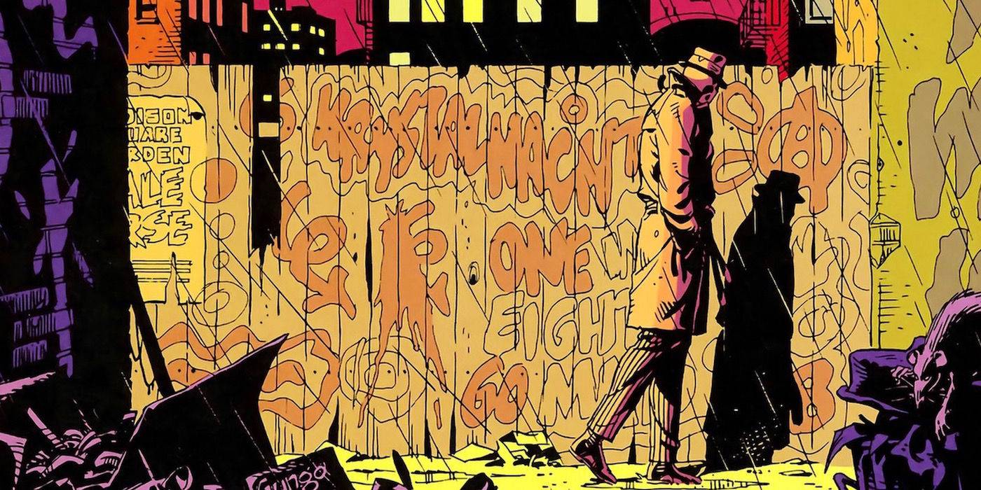 Rorschach na revista em quadrinhos Watchmen de Alan Moore.