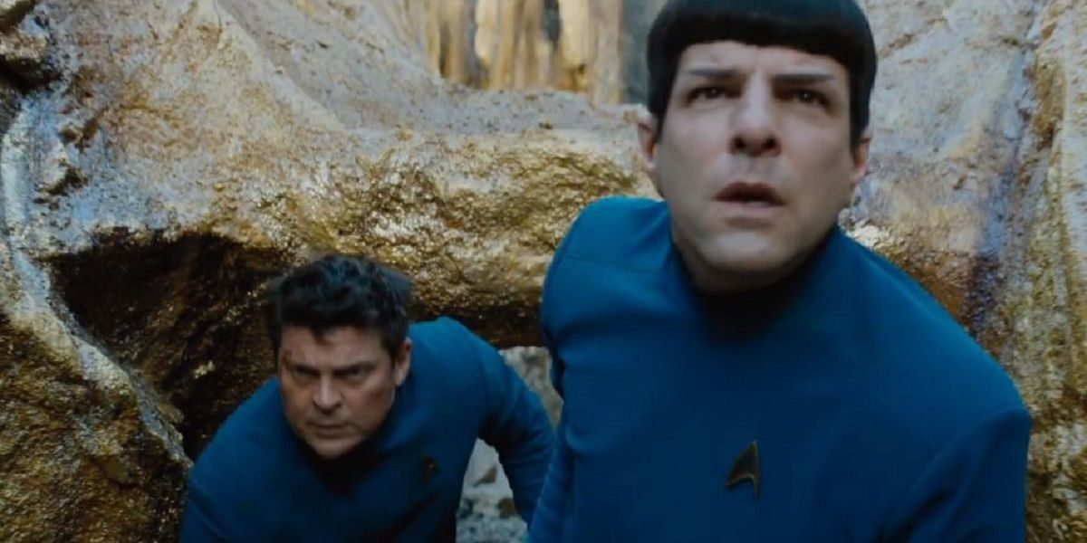 Karl Urban and Zachary Quinto in Star Trek Beyond