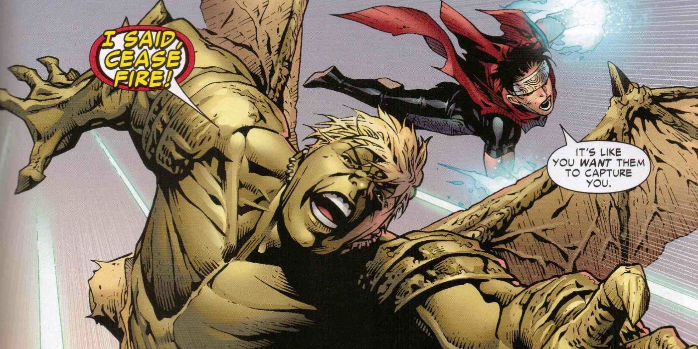 Wiccan and Hulkling launching into battle in Young Avengers Marvel Comics