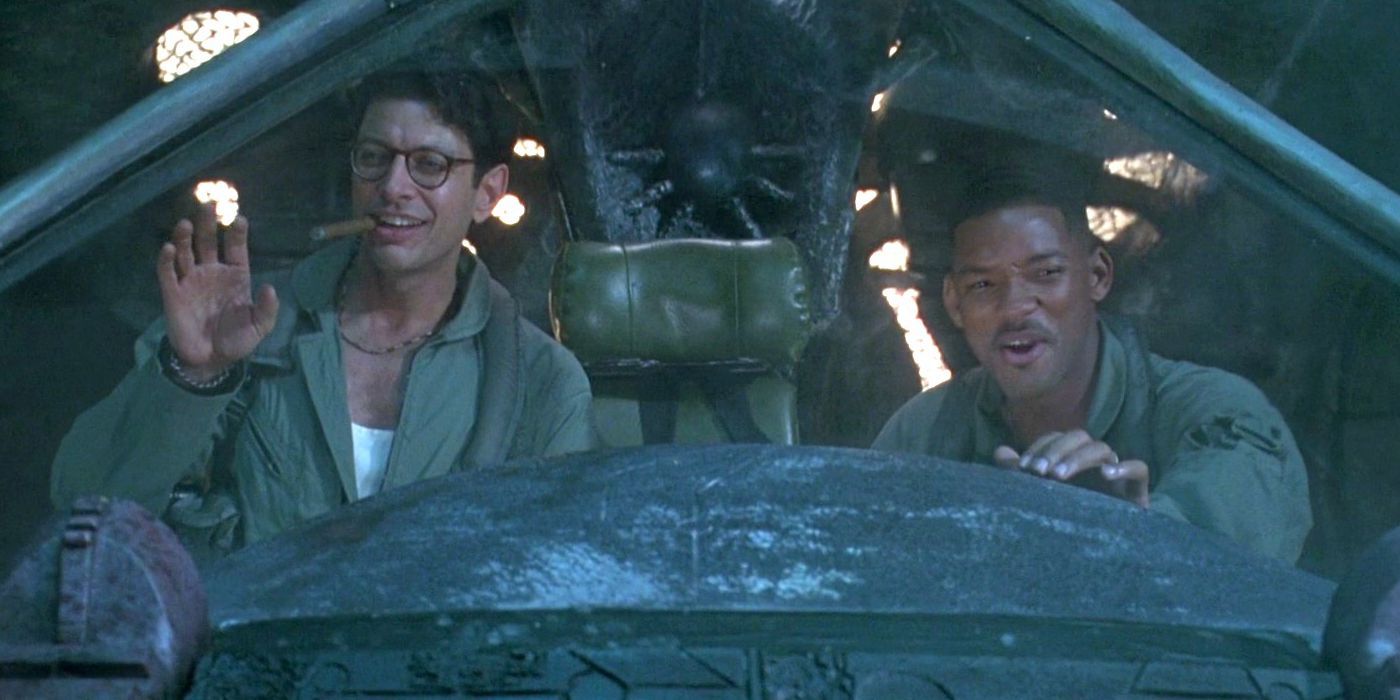 Will Smith and Jeff Goldblum in the alien ship in Independence Day