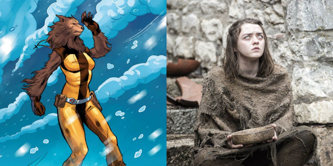 Wolfsbane and Maisie Williams side-by-side