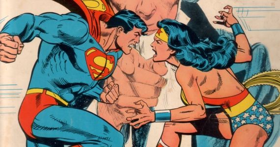 Wonder Woman Superman Vintage Fight