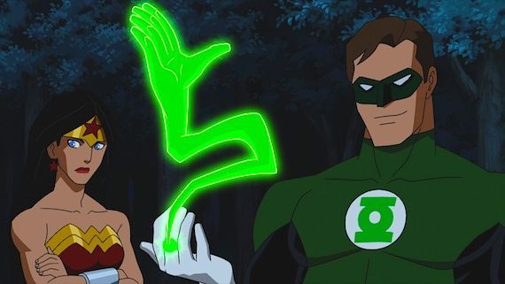 Wonder Woman and Green Lantern in Justice League Doom