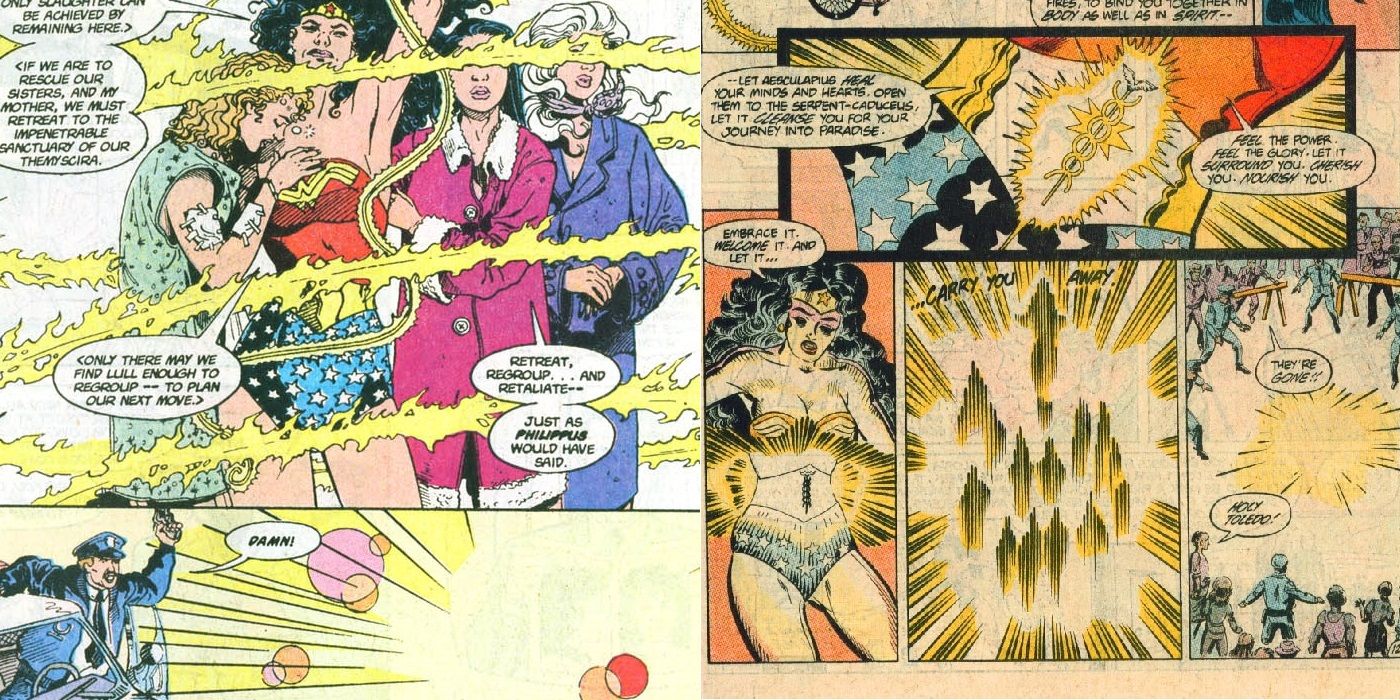 Wonder Woman teleports herself and others