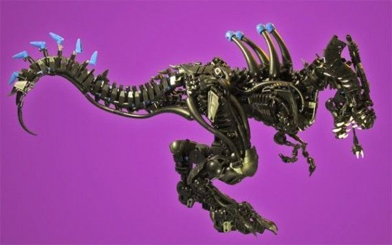 Xenomorph Tyrannosaurus Made Out Of LEGO 