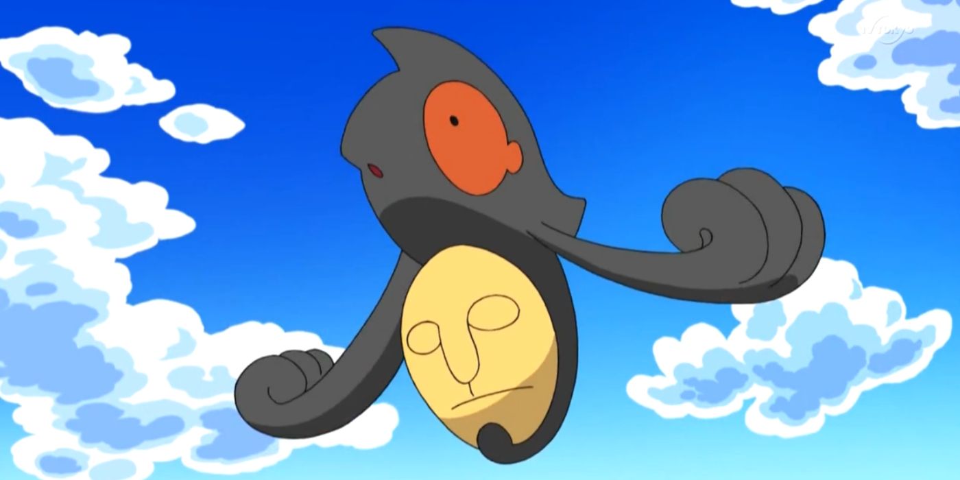 Yamask floating in the Pokemon anime