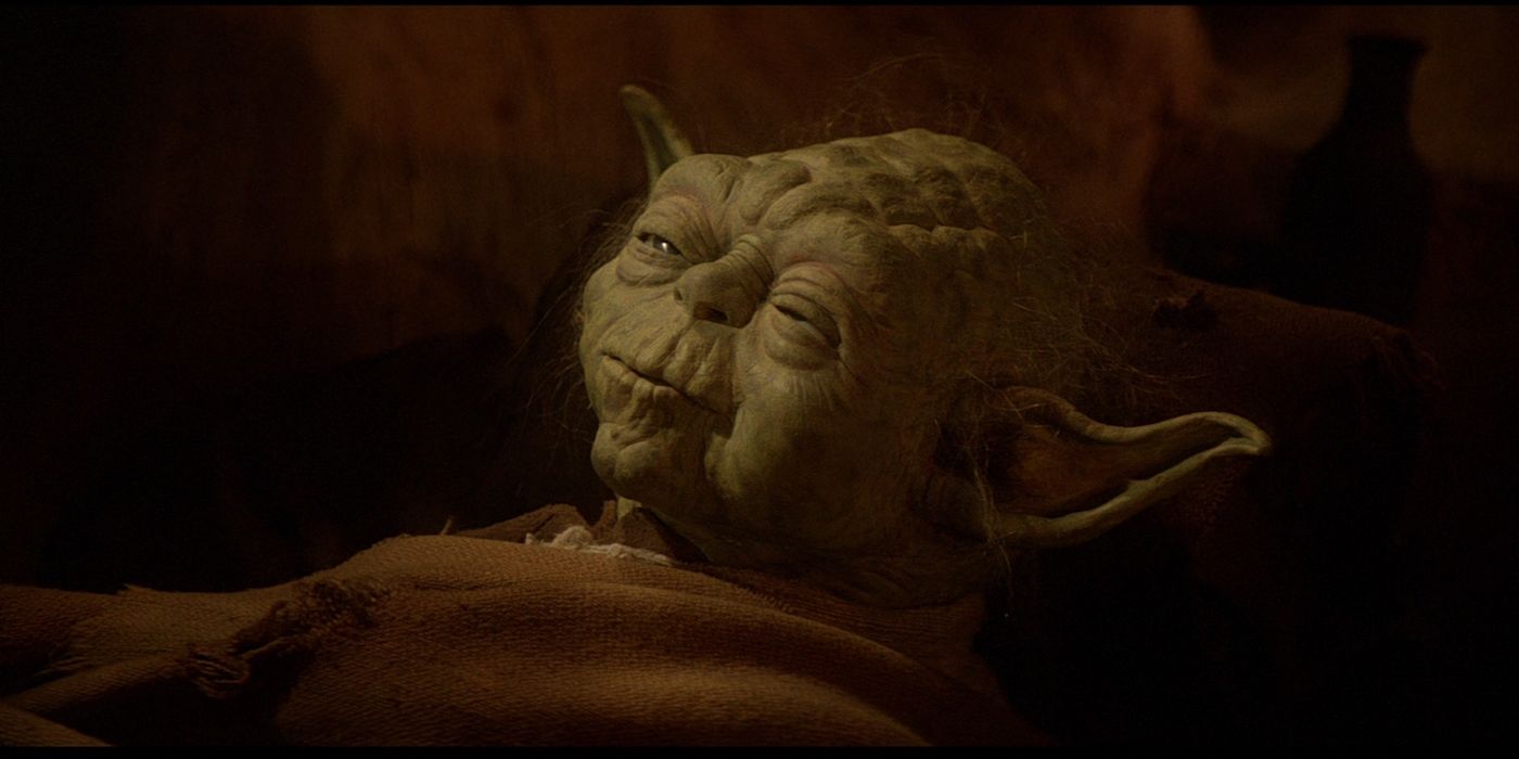 Yoda's lays on his deathbed in Return of the Jedi.