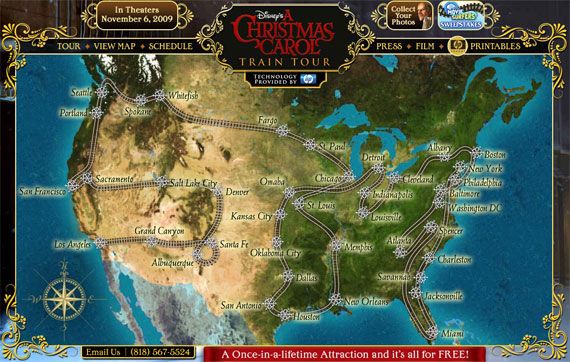 A Christmas Carol Train Tour Map
