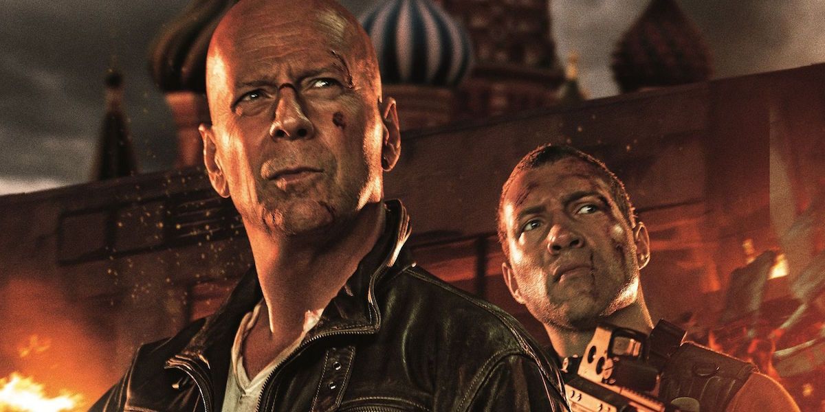 Bruce Willis and Jai Courtenay in A Good Day to Die Hard