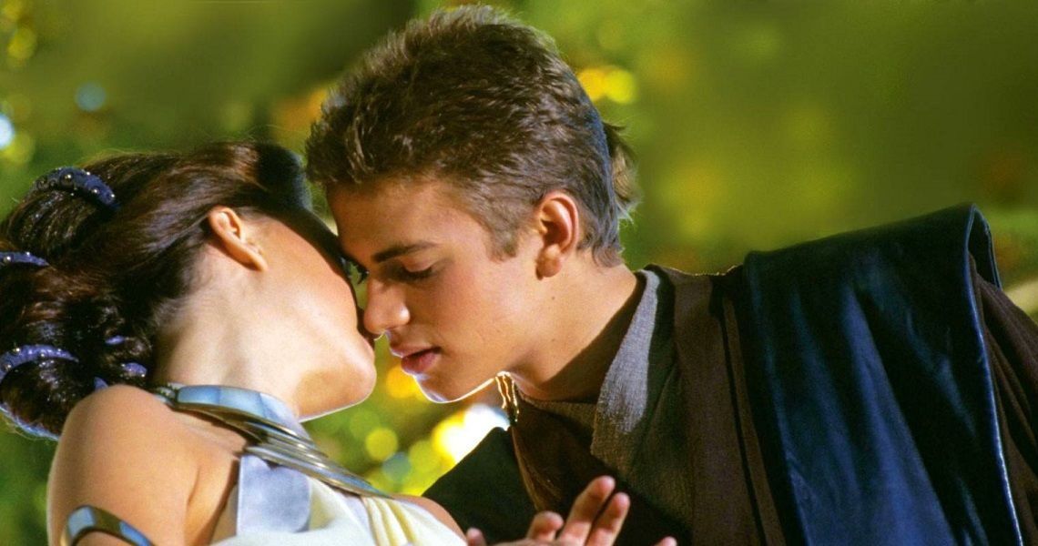 anakin skywalker padme kissing star wars attack of the clones