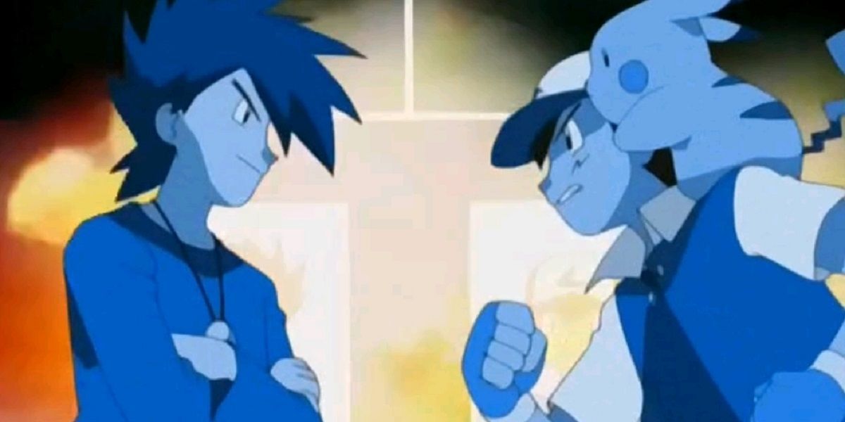 Ash and Gary in Pokemon