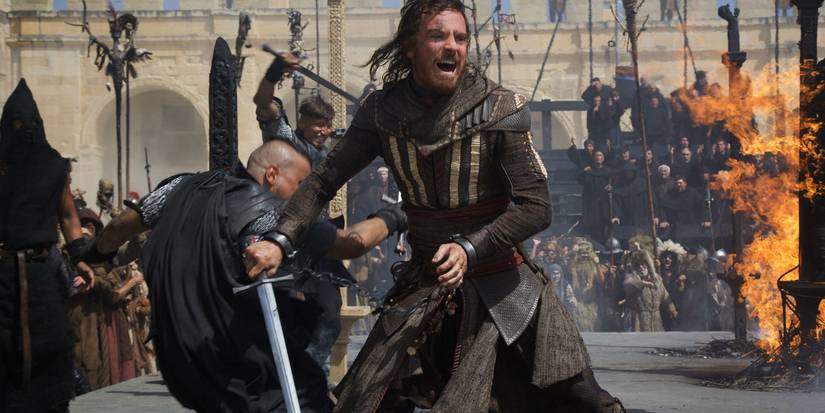 Michael Fassbender as Cal fights in the 1500s in Assassin's Creed