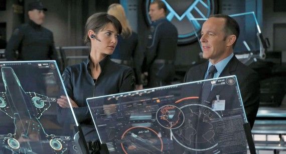 Clark Gregg and Cobie Smulders in 'The Avengers'
