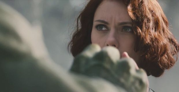 Hulk and Black Widow in The Avengers: Age of Ultron
