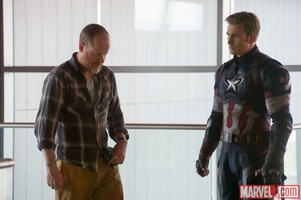 Joss Whedon and Chris Evans on the Avengers: Age of Ultron set