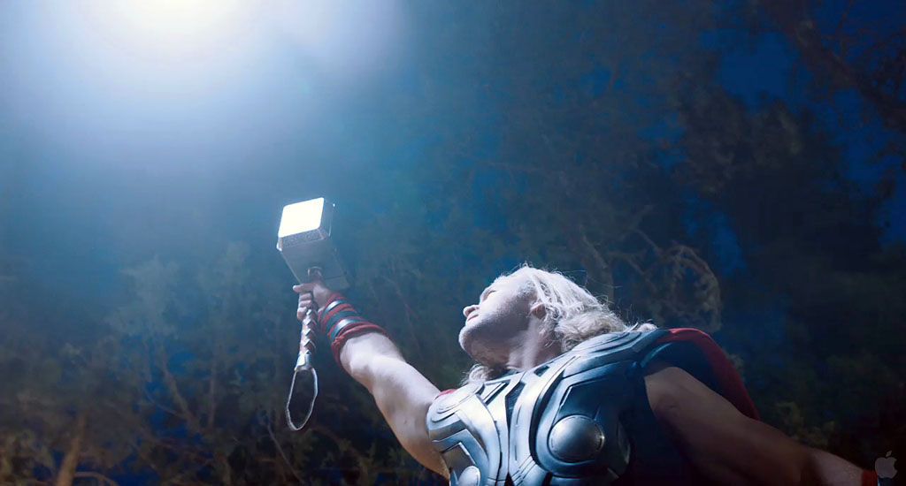 Another shot of Chris Hemsworth as Thor with a light from above.