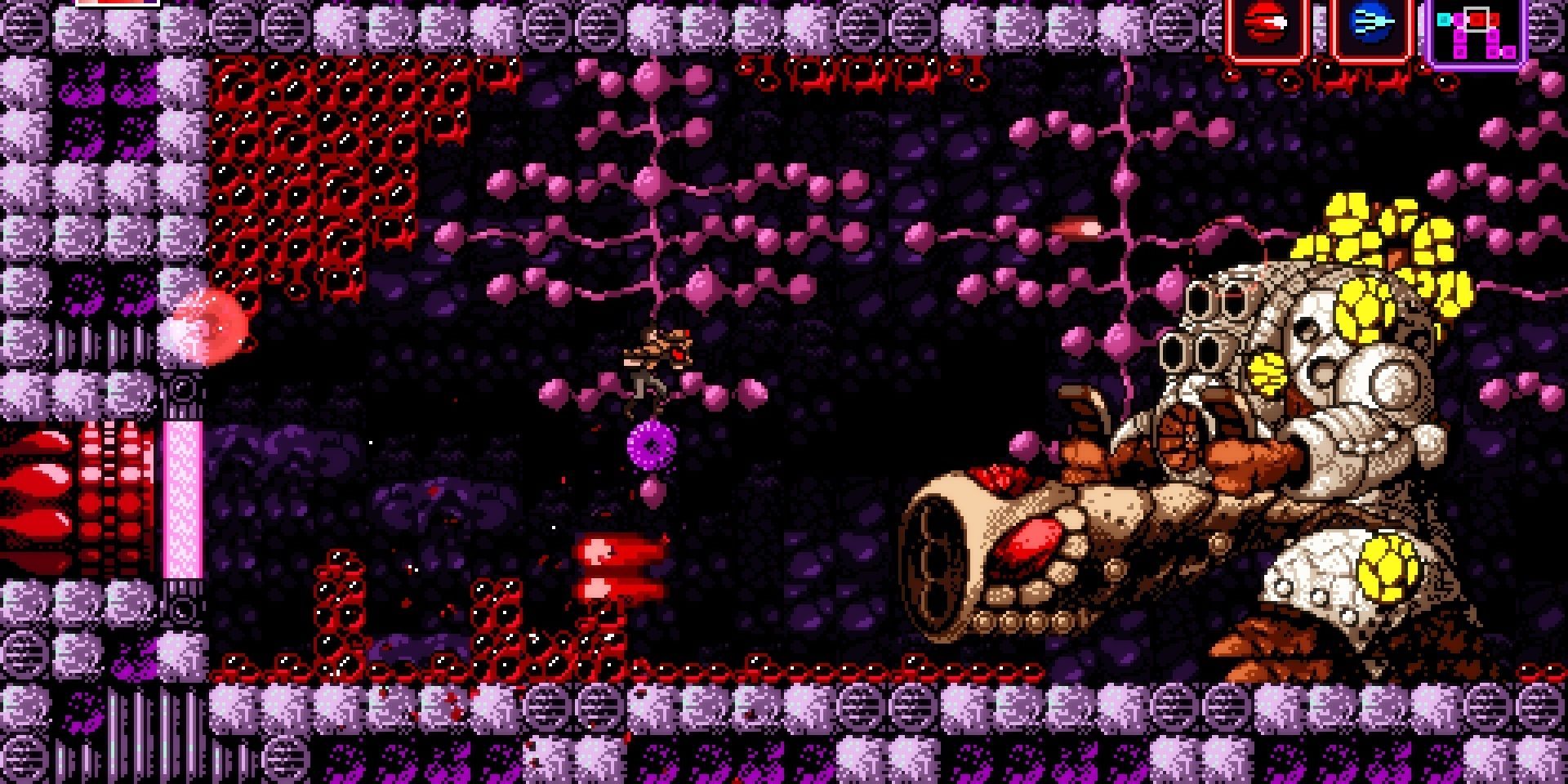 A combat sequence in Axiom Verge