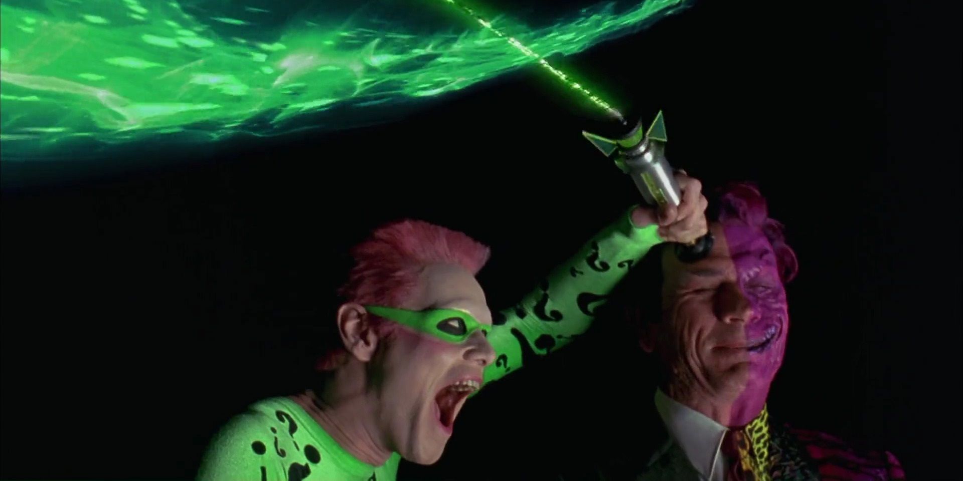 batman forever jim carrey tommy lee jones the riddler two face most ridiculous moments in batman movies