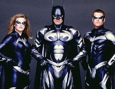 George Clooney, Chris O'Donnell &amp; Alicia Silverstone as Batman, Robin &amp; Batgirl