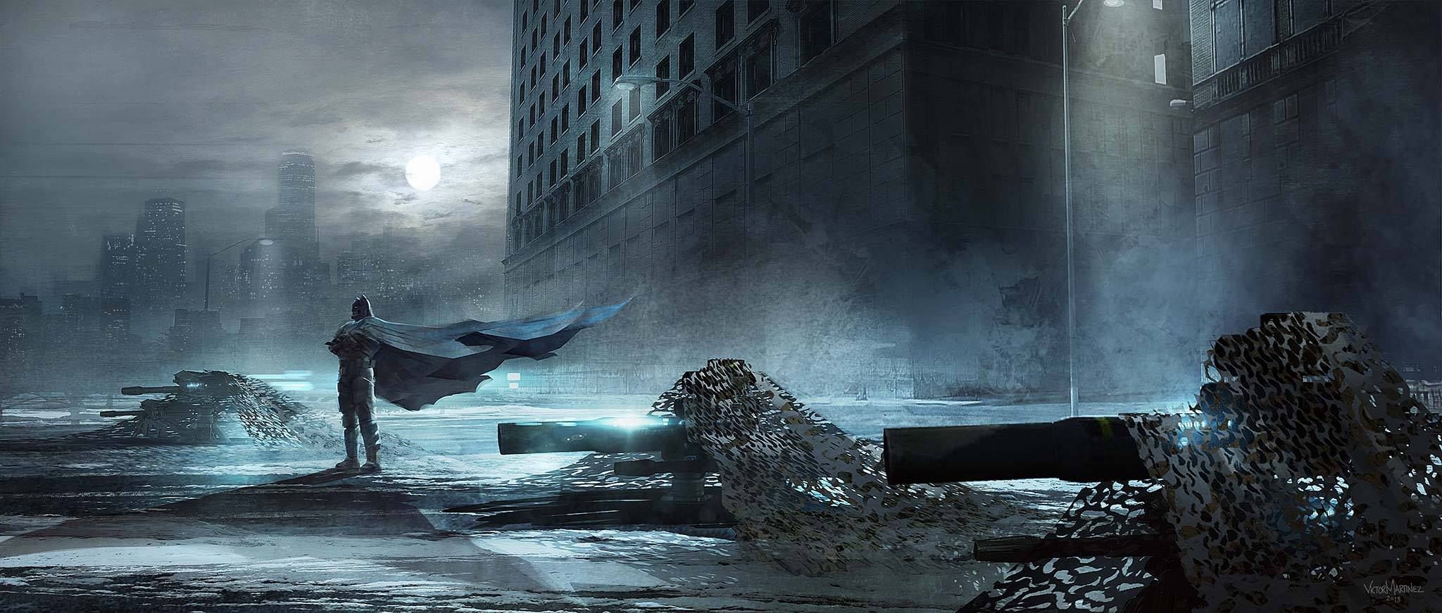 Batman V Superman concept art featuring Ben Affleck's Batman