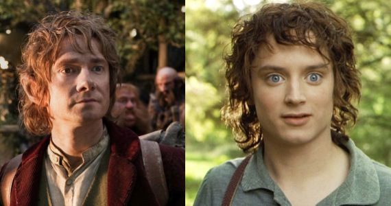 Bilbo in An Unexpected Journey vs. Frodo in Fellowship of the Ring