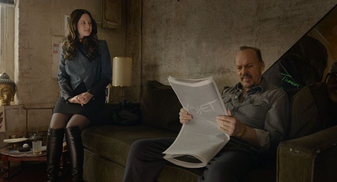 Andrea Riseborough and Michael Keaton in Birdman