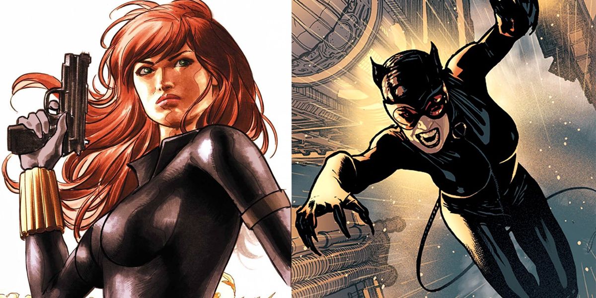 Black Widow and Catwoman - Marvel/DC Superhero Team-Ups