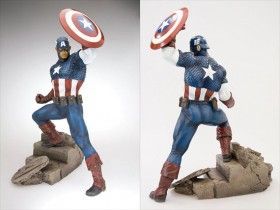 captain america costume design statue