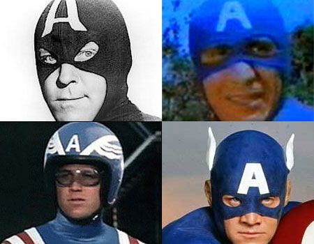 Dick Purcell, Aytekin Akkaya, Reb Brown and Matt Salinger as Captain America