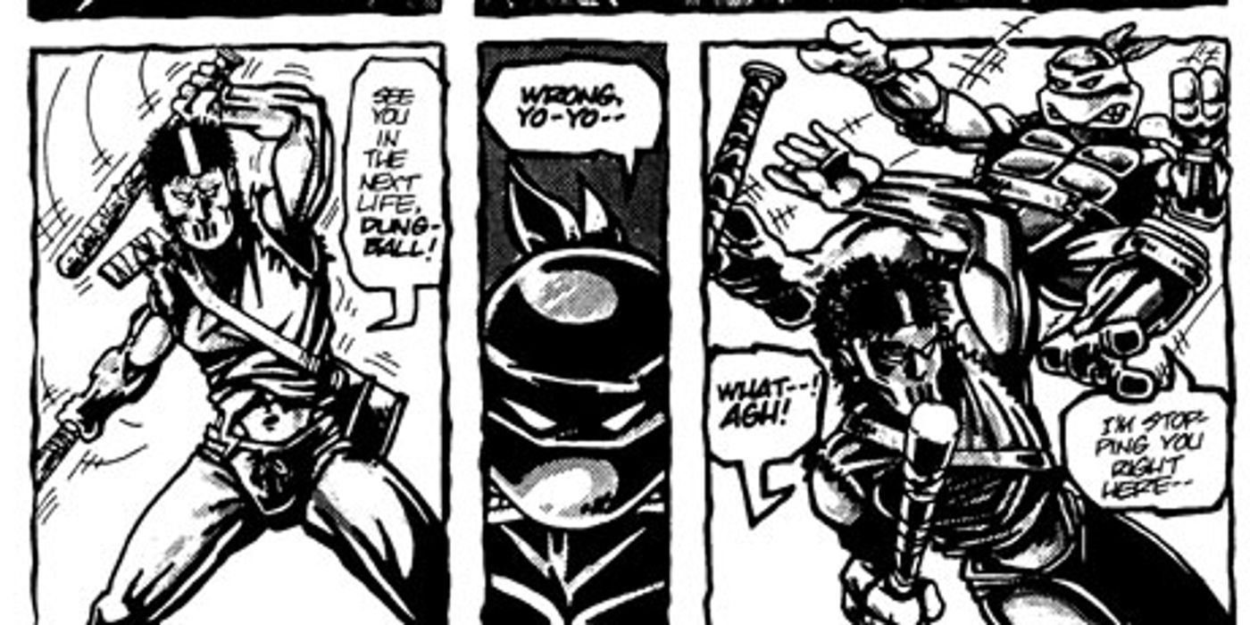 Raphael fights Casey Jones in the TMNT comics