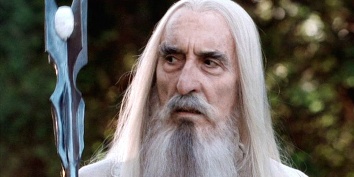 Christopher Lee as Saruman in The Lord Of The Rings