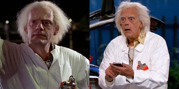 Christopher Lloyd as Doc Brown from Back to the Future and on Jimmy Kimmel Live