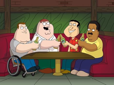 Joe, Peter, Quagmire and Cleveland on 'Family Guy'